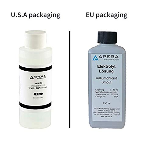 Apera Instruments 3M KCL Storage Soaking Solution (8 oz.) for pH and ORP Electrodes