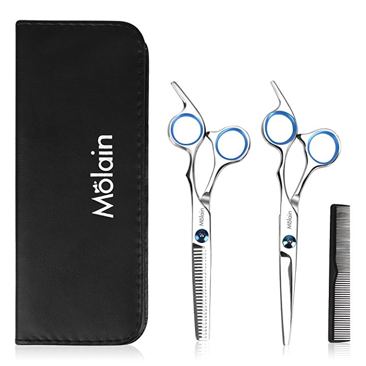 Molain Professional Hair Scissors/Shears Sets for Hair Cutting Thinning Texturizing Hairdressing at Barbers/Home