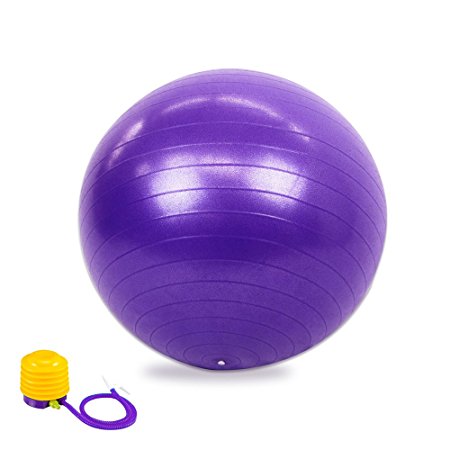Exercise Ball with Air Pump for Yoga, Pilates and Balance Training, 550lbs Anti-burst & Slip Resistant Fitness Ball