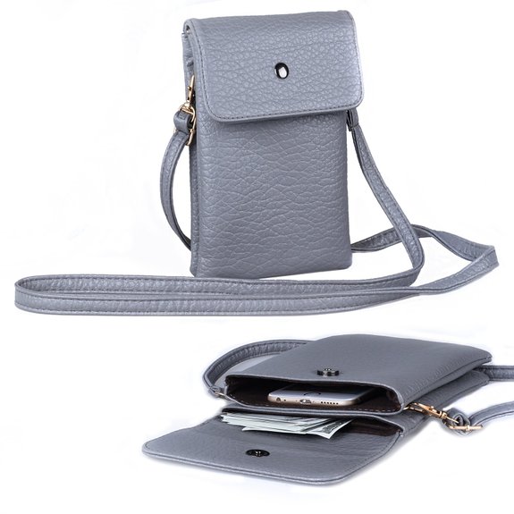 Women Soft Leather Crossbody Cellphone Purse Bag, Small Wallet with Shoulder Strap   Katloo Nail Clipper