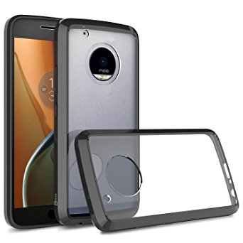 Moto G5 Plus Case, Moto X 2017 Case, CoverON [ClearGuard Series] Hard Clear Back Cover with Flexible TPU Bumpers Slim Fit Phone Cover Case for Motorola Moto X (2017 Version) / G5 Plus Black / Clear