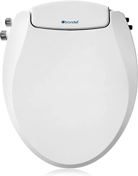 Brondell Swash Non-Electric Bidet Toilet Seat, Dual Temperature, Fits Round Toilets, White – Dual Nozzle System – Bidet with Easy Installation