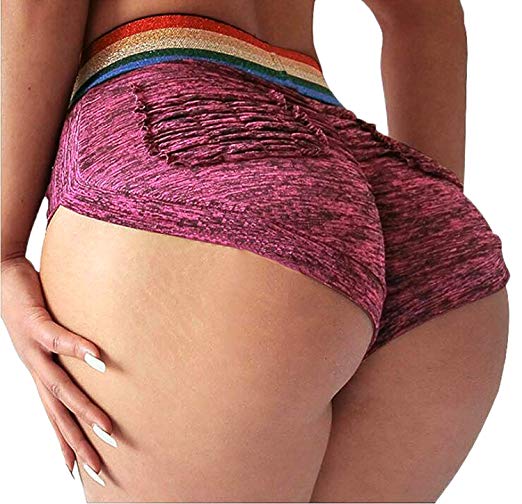 YOFIT Women Yoga Shorts Ruched Butt Sport Gym Push up Running Elastic High Waist Shorts Butt Lifting Hot Pants