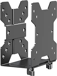 suptek Thin Client Mount Bracket Adjustable Mini PC Mount Bracket,CPU VESA Under Desk and Monitor Arm Computer Holder, Black, ZJJ002