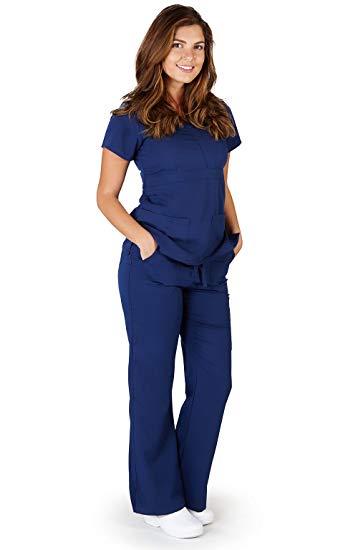 Ultrasoft Premium Mock Wrap Medical Nursing Scrubs Set For Women - Junior Fit