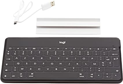 Logitech Keys-To-Go Bluetooth AZERTY French Black mobile device keyboard