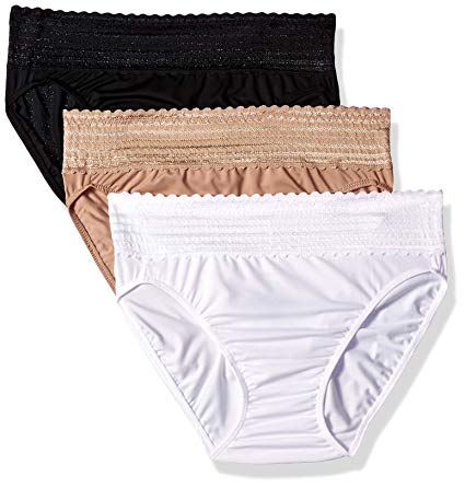 Warner's Women's No Pinching No Problems with Lace Hi-Cut 3 Pack Panties