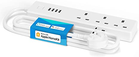 Meross Smart Power Strip Compatible with HomeKit, Alexa, Google Assistant Voice Control with 3 AC Outlets and 4 USB Ports Wi-Fi Surge Protector Compatible with SmartThigns Remote Control