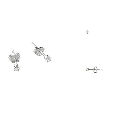 2MM Tiny Clear Ice White CZ 925 Sterling Silver Solitaire Stud Post Earrings Second Hole Cartilage