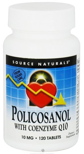 Source Naturals Policosanol with Coenzyme Q10, Supports Cardiovascular Health, 120 Tablets
