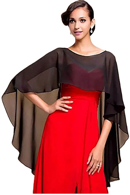 Vicokity Women's Bridal Soft Chiffon Scarve Shawls Wraps For Wedding Cape Evening Prom Occasion