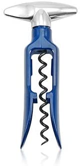 True Twister: Easy Corkscrew Turn Key Bar Accessory, Wine Bottle Opener, 6", Blue