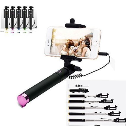 Universal Selfie Stick, Extendable Selfie Stick for Iphone and Android Smartphone Don't Need to Charge (Purple)