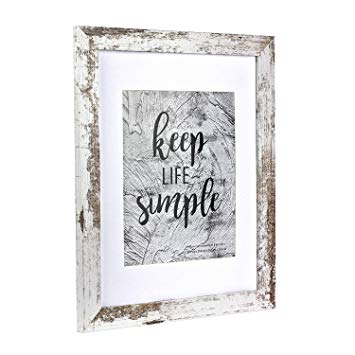 Home&Me 11x14 White Picture Frame - Made to Display Pictures 8x10 with Mat or 11x14 Without Mat - Wide Molding - Wall Mounting Material Included …