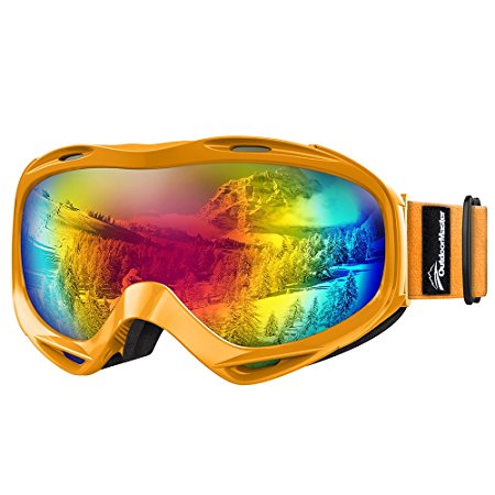 OutdoorMaster OTG Ski Goggles - Over Glasses Ski / Snowboard Goggles for Men, Women & Youth - 100% UV Protection