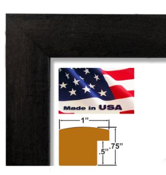 12x36 Custom Nugget Black Picture Poster Photo Frame Wood Composite Elegant One 1 inch wide Moulding