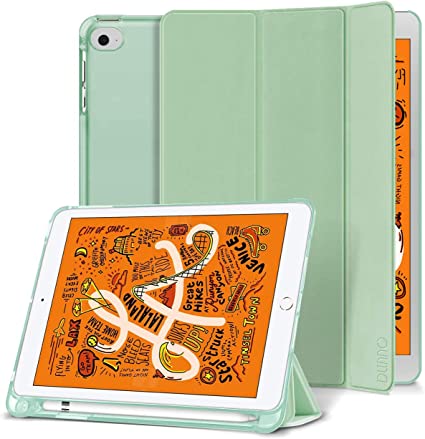 DUNNO Case for iPad Mini 5 (2019) / iPad Mini 4 (2015), Slim Stand Soft Translucent Back Cover Protective Case with Pencil Holder, Auto Wake/Sleep Function for New iPad Mini 5/iPad Mini 4 (Green)