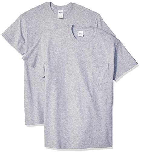 Gildan Men's Ultra Cotton Adult T-Shirt with Pocket, 2-Pack