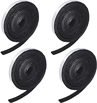 4 Rolls 1/2 x 120 Inch Self-Stick Heavy Duty Felt Strips Self Adhesive Felt Tapes Polyester Felt Strip Rolls for Protecting Furniture and Freedom DIY Adhesive, 480 x 0.5 x 0.12 Inches (Black)