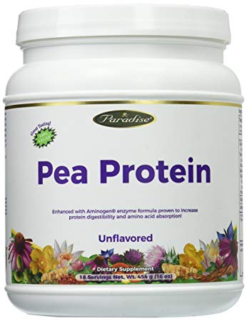 Paradise Herbs Organic Pea Protein unflavored, 16 Ounce Powder