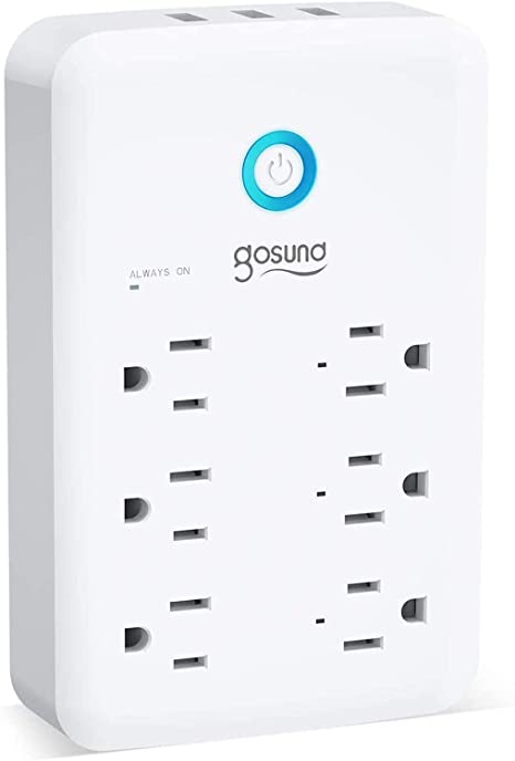 Smart Plug, Surge Protector Power Strip, Multi WiFi Outlet Extender Works with Alexa, Google Home, Smart Outlet with 3 USB Ports, 6 Outlet Wall Adapter Plug Extender for APP Control,15A/1800W