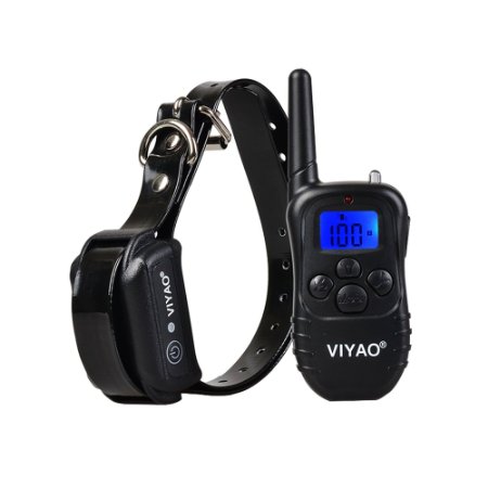 VIYAO Rechargeable and Waterproof 330 yd Remote Dog Training Shock Collar with Beep Vibration and Shock Electronic Electric Collar