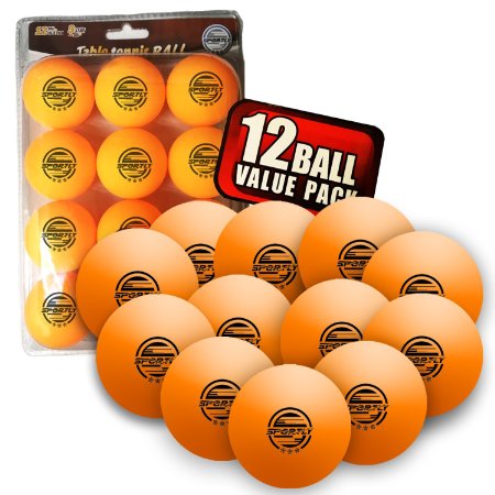 Sportly® Table Tennis Ping Pong Balls, 3-Star 40mm Advanced Training Regulation Size Balls, -12 Pk- Orange