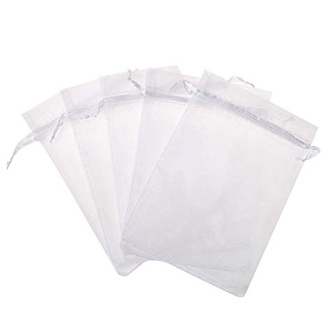MISSSIXTY 5 x 7 Inch Sheer Organza Gift Bags White Pack of 50