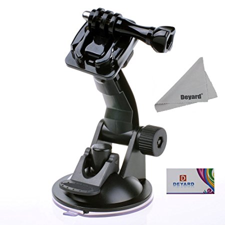 DEYARD Suction Cup Mount for Gopro HD Hero1 Hero2 Hero3 Hero3  Hero4 Hero4 Session Deyard LCD Cleaning Cloth
