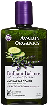 Avalon Organics Brilliant Balance with Lavender & Prebiotics Hydrating Toner, 8 Ounce