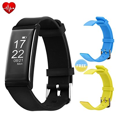 Smart Bracelet, Waterproof Fitness Tracker, Heart rate Blood pressure Sleep Health monitor, Bluetooth connection Nanlaohu Pedometer Wrist, Mobile phone compatible ios or Android Sports Watch