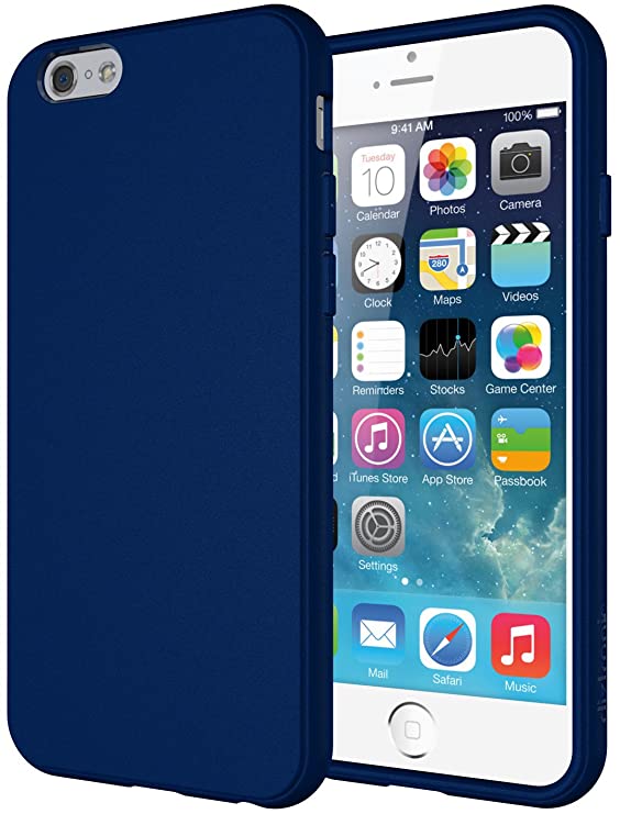 iPhone 6s Case, Diztronic Full Matte Soft Touch Slim-Fit Flexible TPU Case for Apple iPhone 6 & iPhone 6s (4.7") - Dark Navy Blue