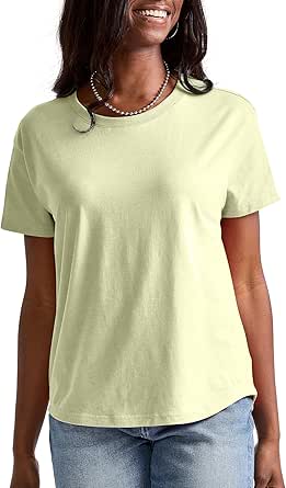 Hanes Women's Originals Oversized T-Shirt, Cotton Crewneck Tee for Women, Plus