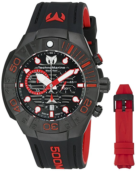 Technomarine Men's 'Black Reef' Swiss Quartz Stainless Steel Casual Watch (Model: TM-515018)