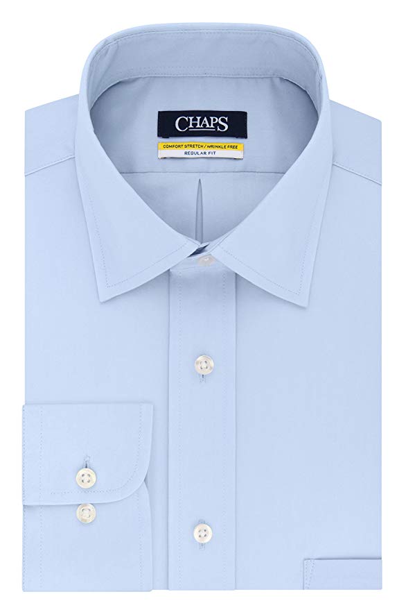 Chaps Men's Dress Shirt Regular Fit Stretch Collar Solid