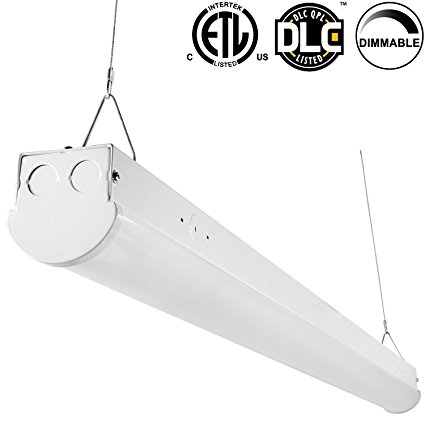 Hykolity 8' Linear LED Light Fixture Commercial Grade High Output 64W [120W Fluorescent Equivalent] 8350lm 5000K Dimmable Linkable Shop High/Low Bay Balcony Canopy Light DLC Premium 4.2 Qualified