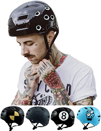 SC Skateboard & BMX Bike Helmet for Kids & Adults from 6-99 Years
