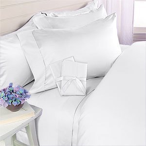 Elegant Comfort 4-Piece 1500 Thread Count Wrinkle & Fade Resistant Egyptian Quality Ultra-Soft Bed Sheet Set, King, White