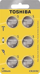 TOSHIBA CR2032 3V Lithium Coin Cell Child Resistant Blister Package (6 Batteries)