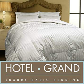 Hotel Grand Oversized 500 Thread Count All-season Siberian White Down Comforter-King.