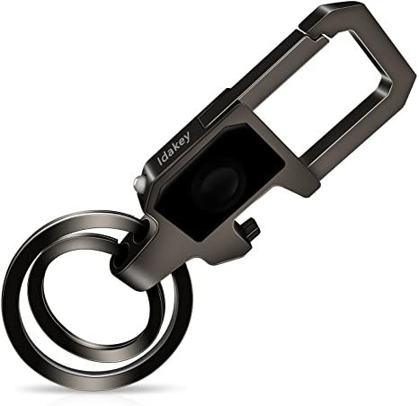Idakekiy Key Chain LED Light and Bottle Opener with 2 Key Rings Car Key Chain for Men and Women