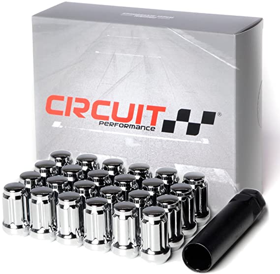 Circuit Performance Spline Drive Tuner Acorn Lug Nuts Chrome 12x1.25 Forged Steel (24pc   Tool)