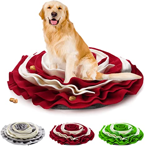 Pidsen Pet Snuffle Mat Dog Cat Slow Feeding Mat, Durable Interactive Puzzle Dog Toys, Washable Pet Feeding Nosework Treats Mat for Foraging Skills and Stress Release