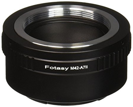 Fotasy A742 Pro Copper M42 42mm Screw Mount Lens to Sony A7II A7S Full Frame Mirrorless Camera Adapter (Black)