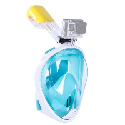 DryDive FULL FACE Free Breathing Design Snorkel Mask for Action Camera