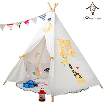 LoveTree® Children India Teepee-Embroidery Elephant-Preassemble