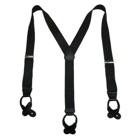 CTM® Mens Elastic Button End Dress Suspenders (Tall Available)