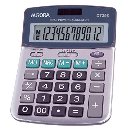 Aurora DT398 Semi Desktop Calculator (Stylish Executive Model)