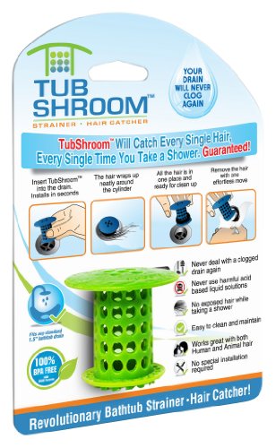 TubShroom the Revolutionary Shower Tub Drain Protector Hair Catcher Strainer Snare Green