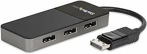 StarTech.com 3-Port Multi-Monitor DisplayPort Adapter, DP auf 3x DisplayPort 1.4 Splitter, Dreifach 4K Computer MST Hub, USB Betrieben, nur Windows (MST14DP123DP)